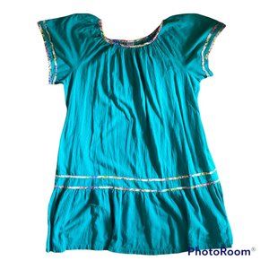 Vintage Carole House Dress, XXXL, Turquoise